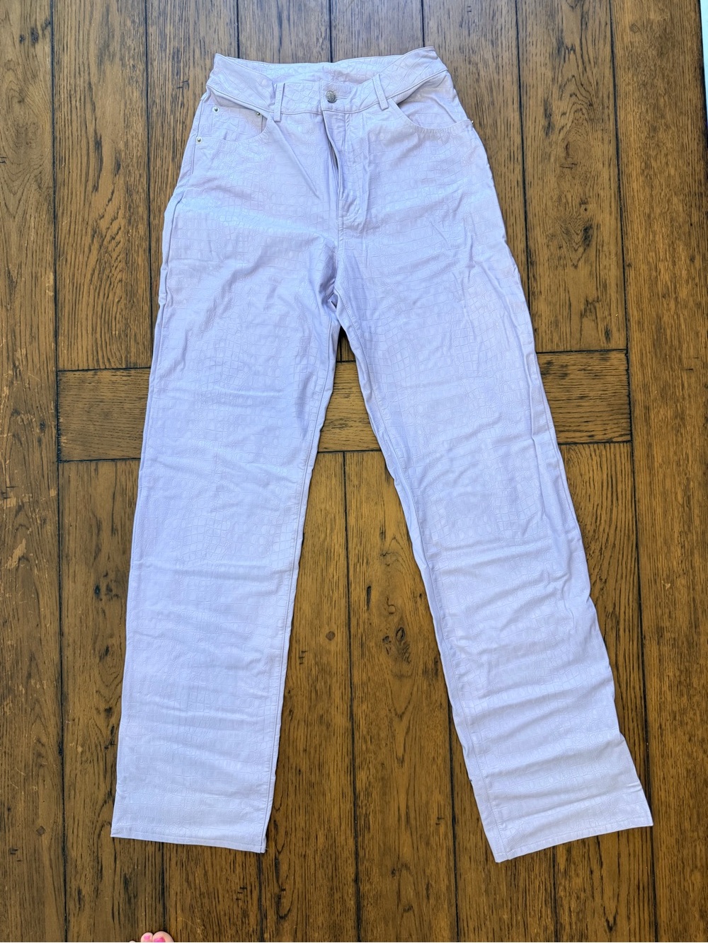 Naked Wardrobe Croc Embossed Faux Leather Pants